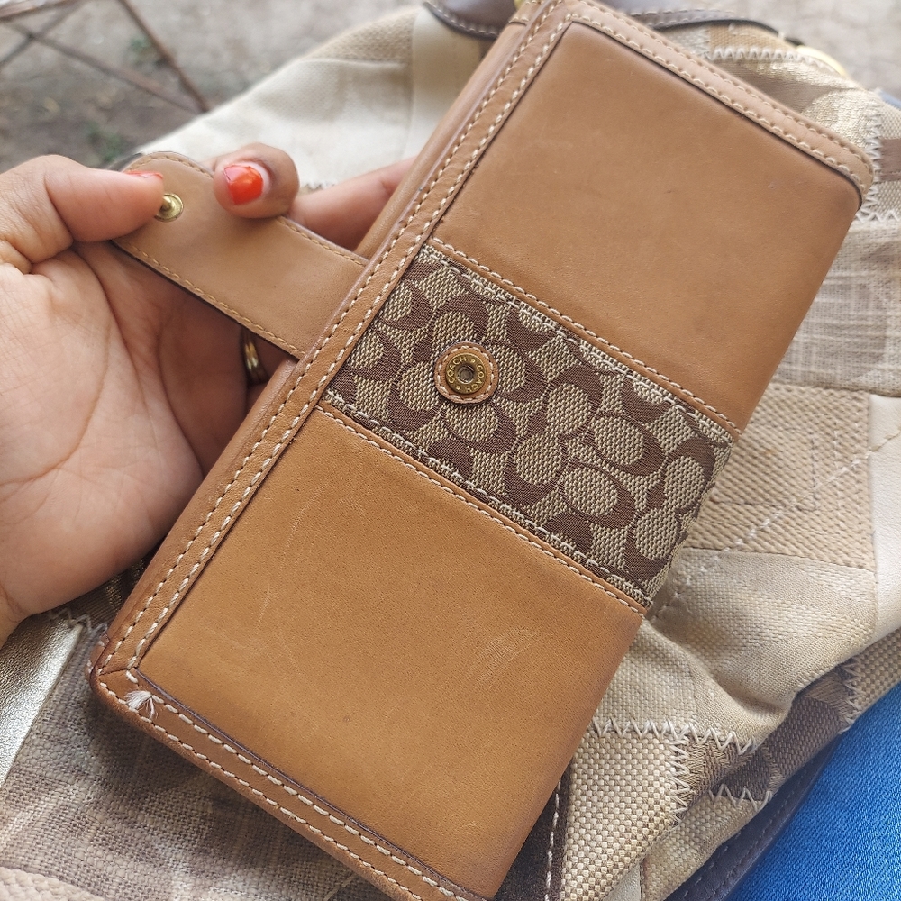 Leather coach wallet